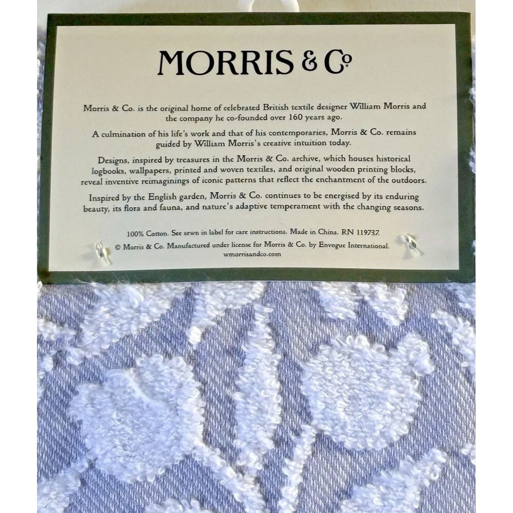 Morris & Co Kitchen Dish Towels Set of 2 Rosehip 100% Cotton Textured Gray